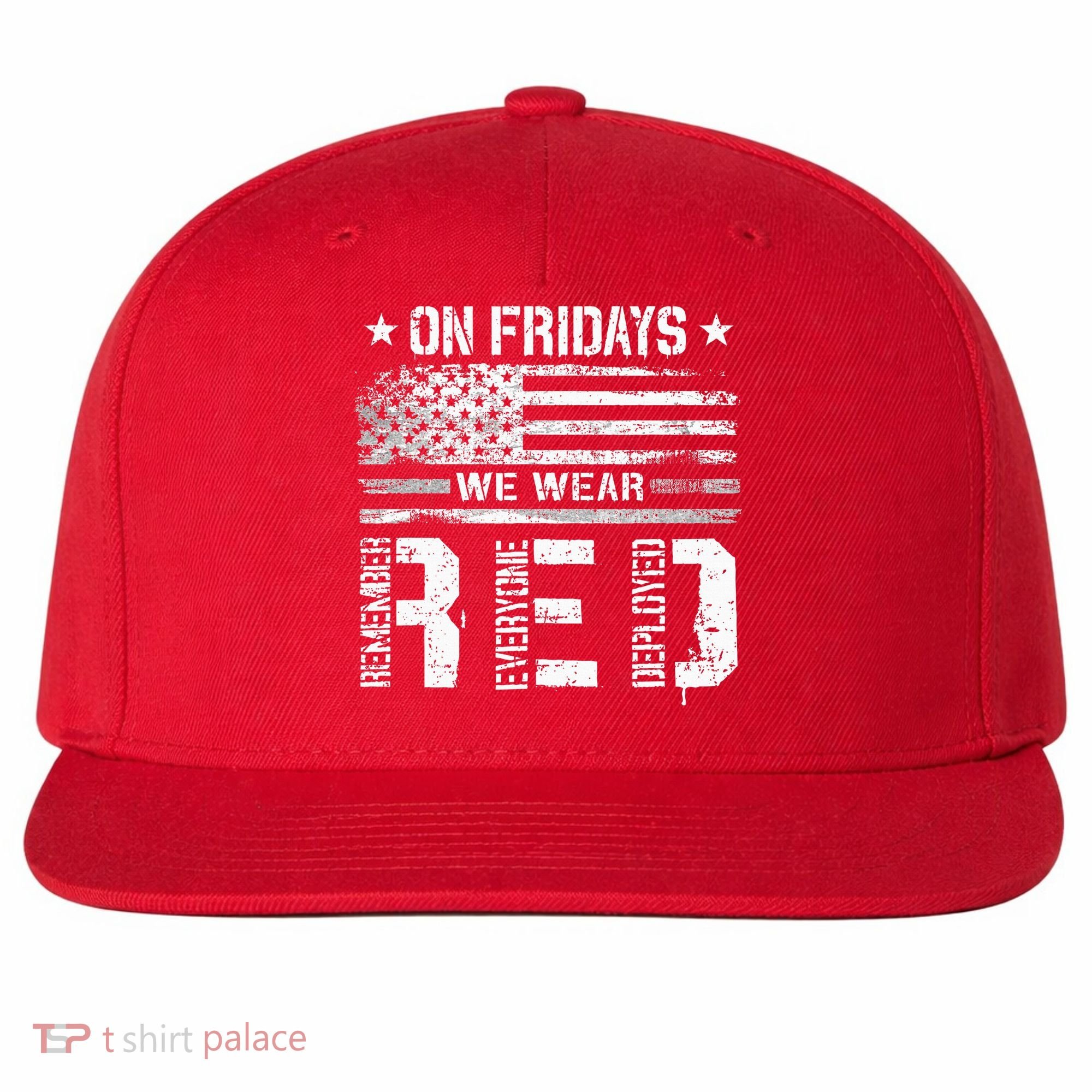 On Friday We Wear Red American Flag Military Supportive Wool Snapback Cap