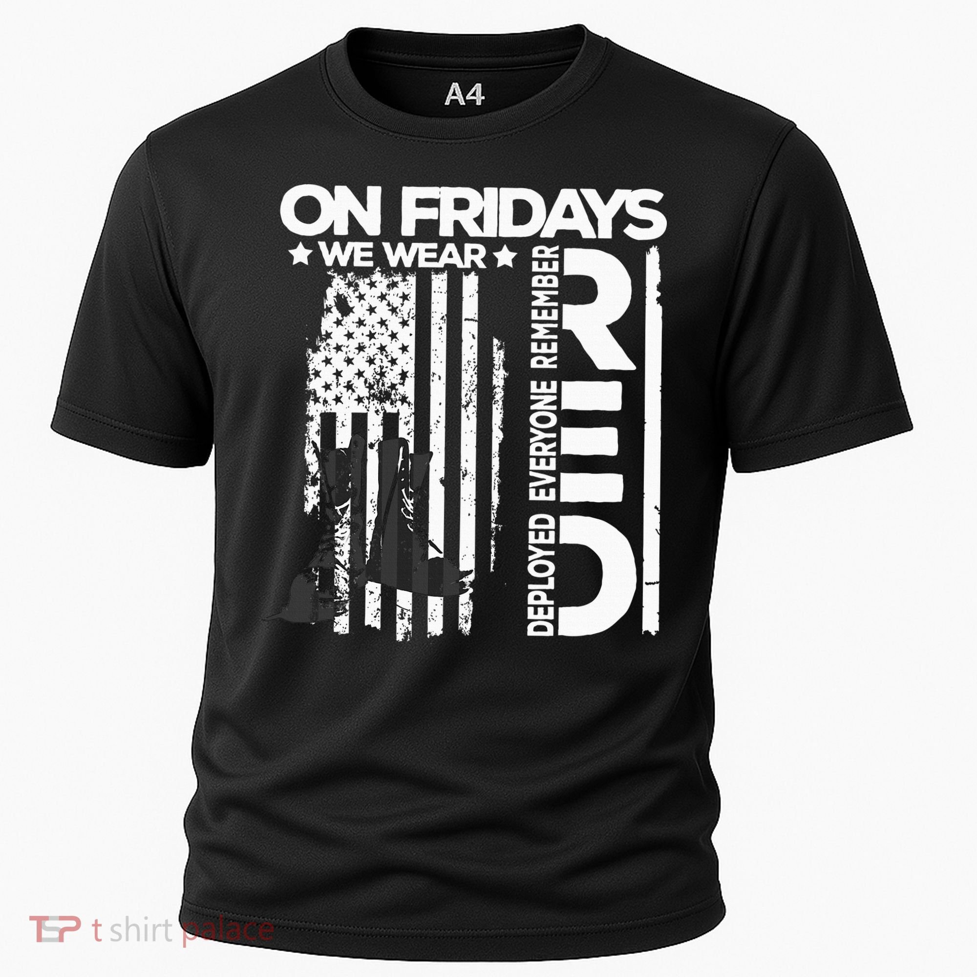On Friday We Wear Red Veteran Red Friday US Flag Cooling Performance Crew T-Shirt