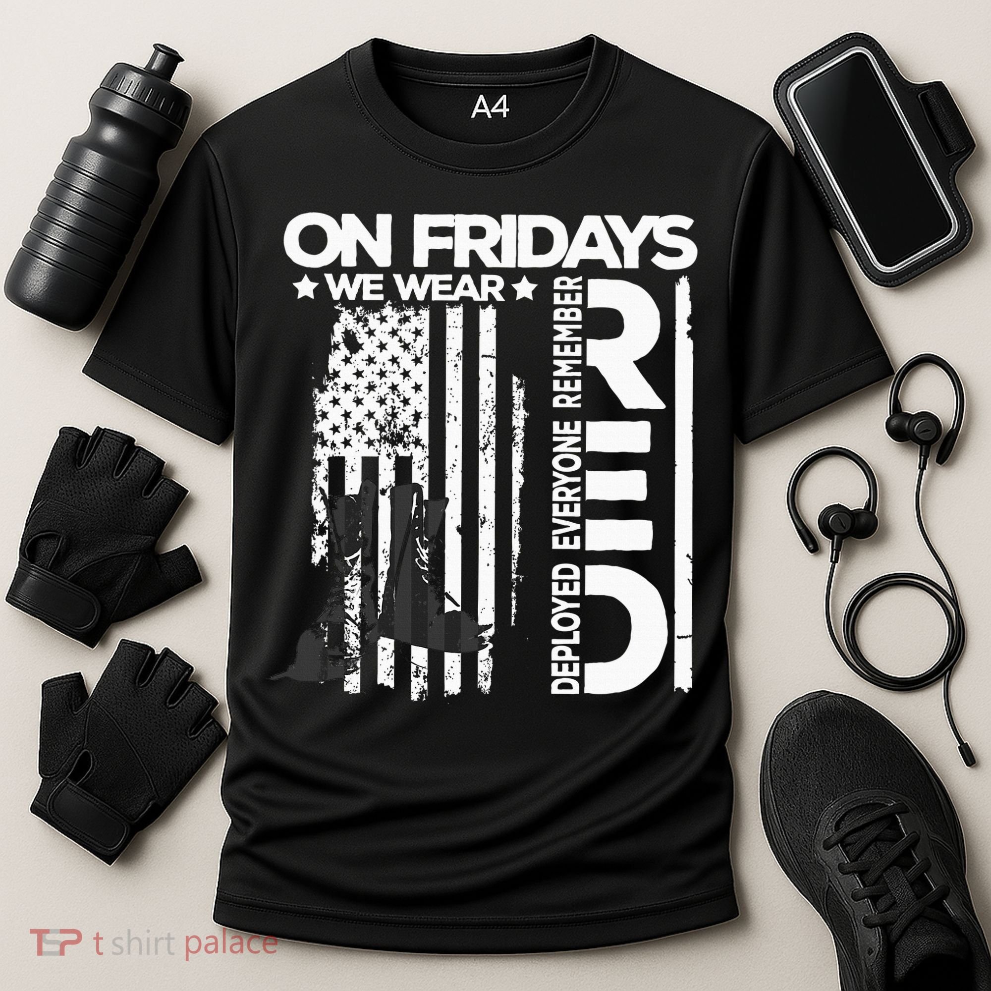 On Friday We Wear Red Veteran Red Friday US Flag Cooling Performance Crew T-Shirt