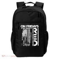 On Friday We Wear Red Veteran Red Friday US Flag Backpack thumb 0