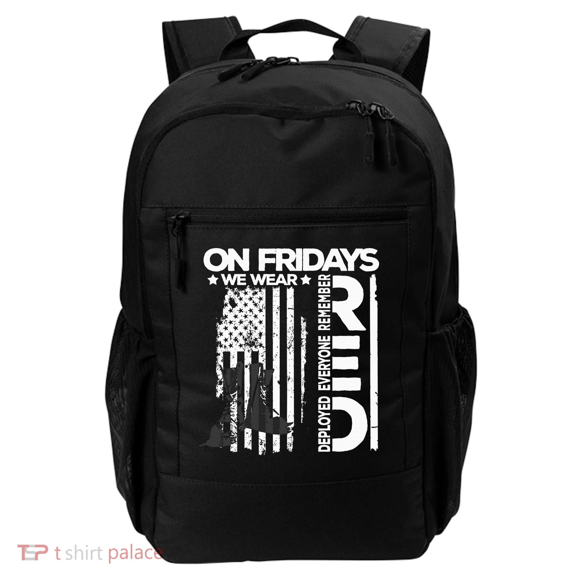 On Friday We Wear Red Veteran Red Friday US Flag Backpack