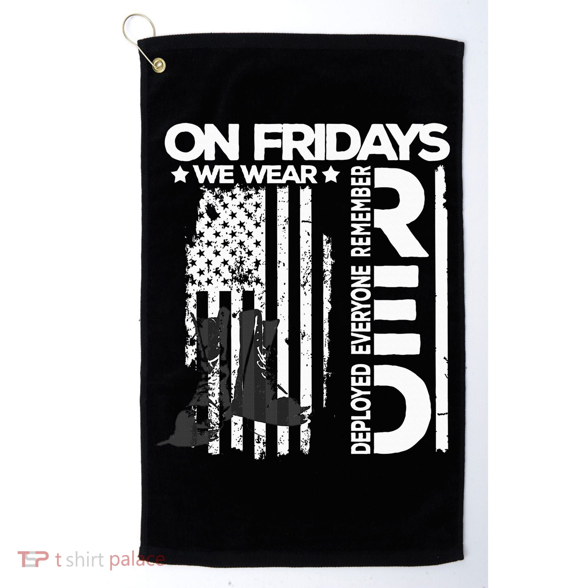 On Friday We Wear Red Veteran Red Friday US Flag Golf Towel