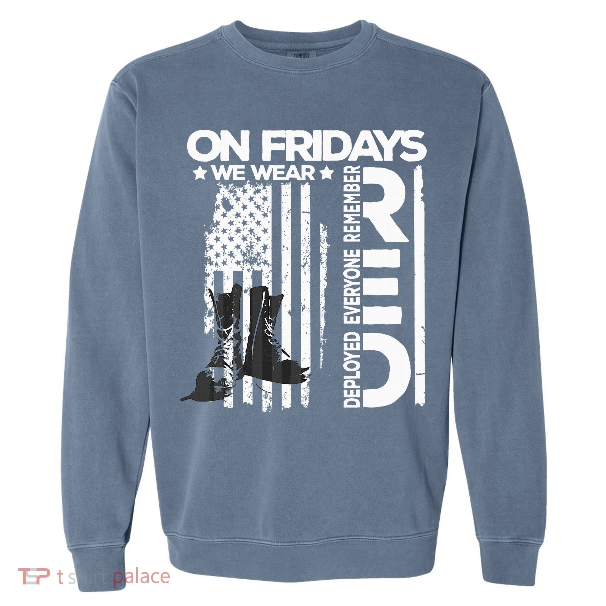 On Friday We Wear Red Veteran Red Friday US Flag Garment-Dyed Sweatshirt