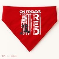 On Friday We Wear Red Veteran Red Friday US Flag USA-Made Doggie Bandana thumb 0