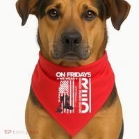 On Friday We Wear Red Veteran Red Friday US Flag USA-Made Doggie Bandana thumb 1