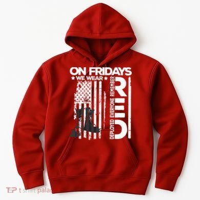 On Friday We Wear Red Veteran Red Friday US Flag Hoodie