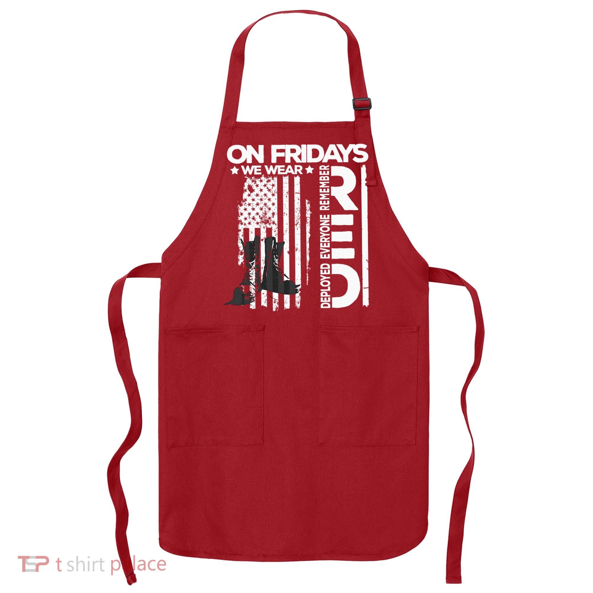 On Friday We Wear Red Veteran Red Friday US Flag Apron