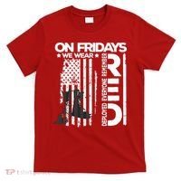 On Friday We Wear Red Veteran Red Friday US Flag T-Shirt thumb 0