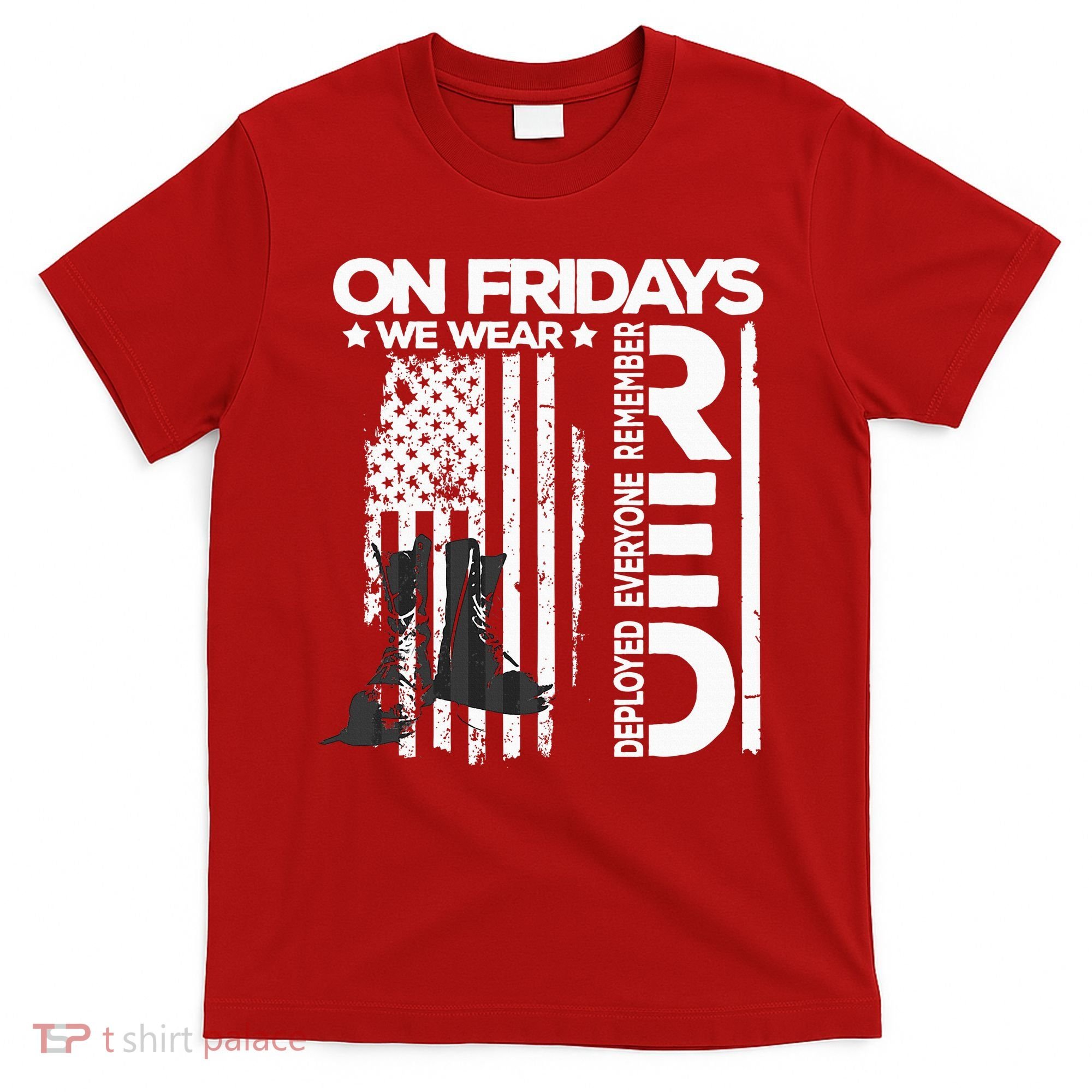 On Friday We Wear Red Veteran Red Friday US Flag T-Shirt