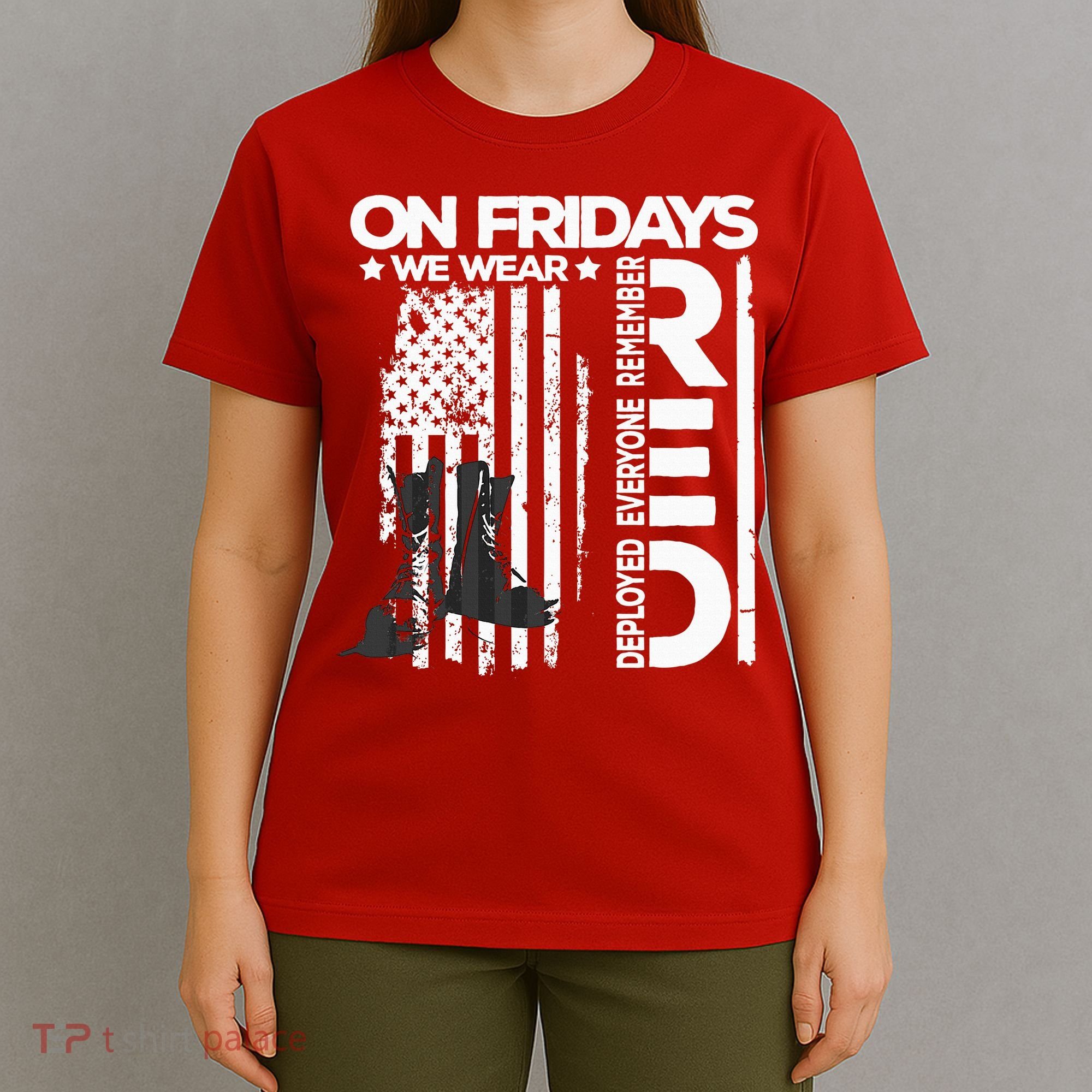 On Friday We Wear Red Veteran Red Friday US Flag T-Shirt