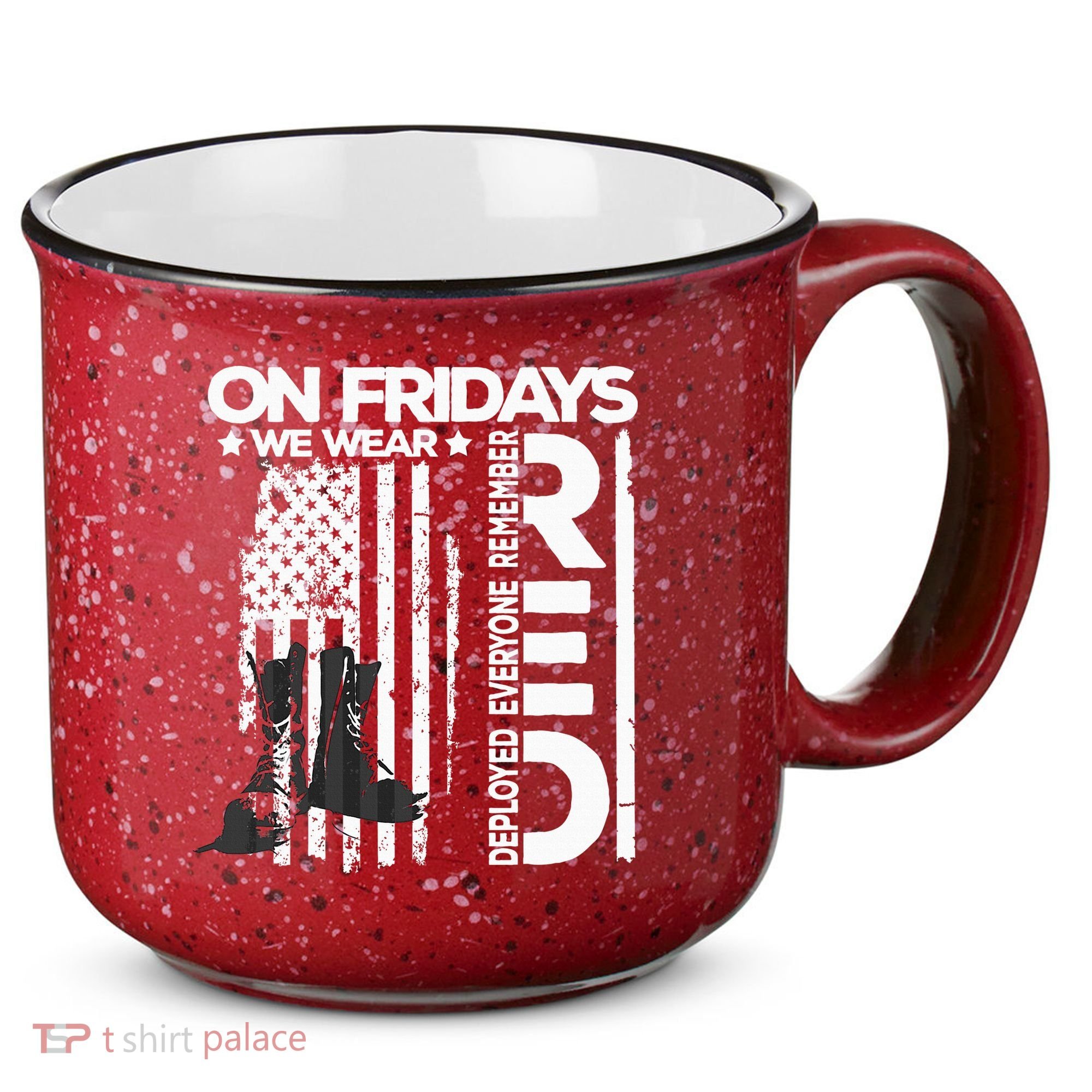 On Friday We Wear Red Veteran Red Friday US Flag 15oz Campfire Ceramic Mug