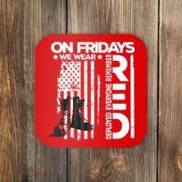 On Friday We Wear Red Veteran Red Friday US Flag Coaster thumb 0