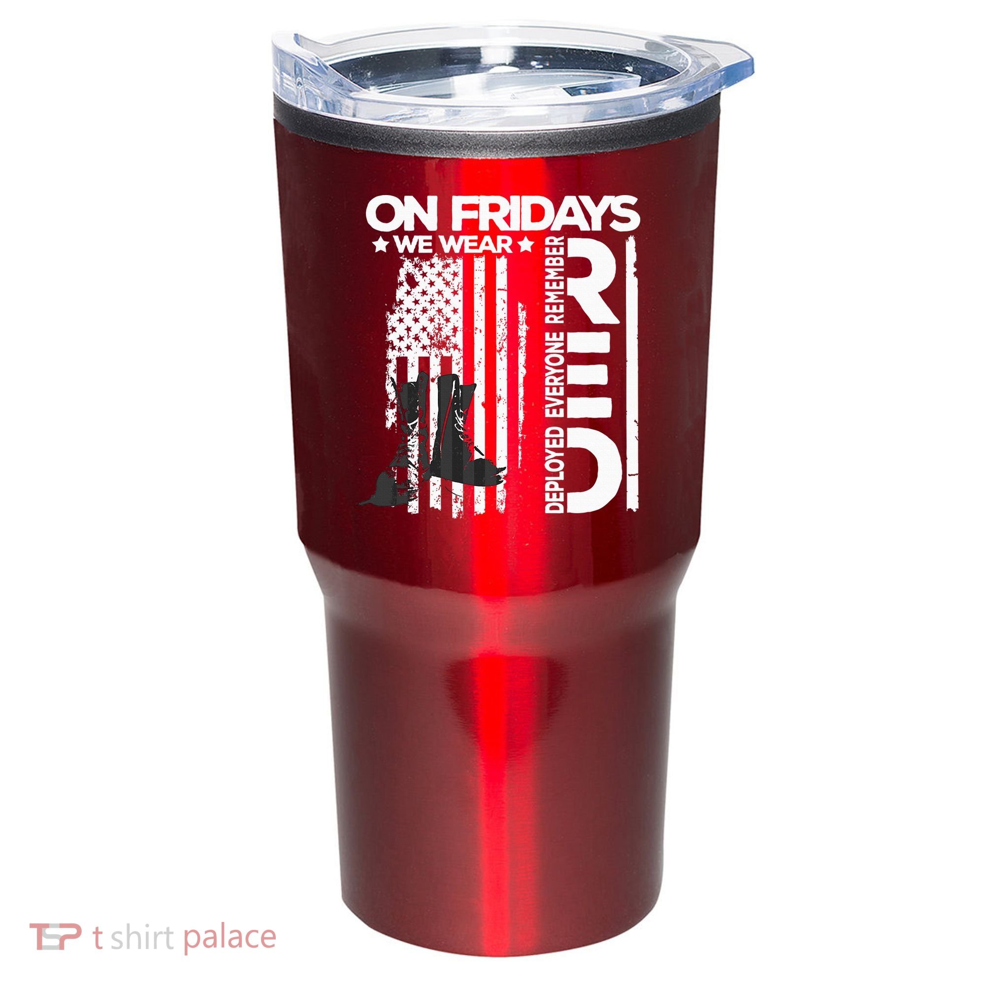 On Friday We Wear Red Veteran Red Friday US Flag Tumbler