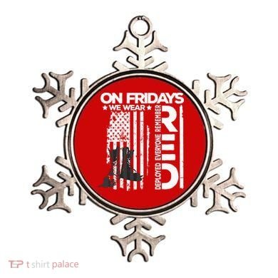 On Friday We Wear Red Veteran Red Friday US Flag Ornament