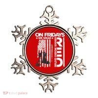 On Friday We Wear Red Veteran Red Friday US Flag Ornament thumb 0