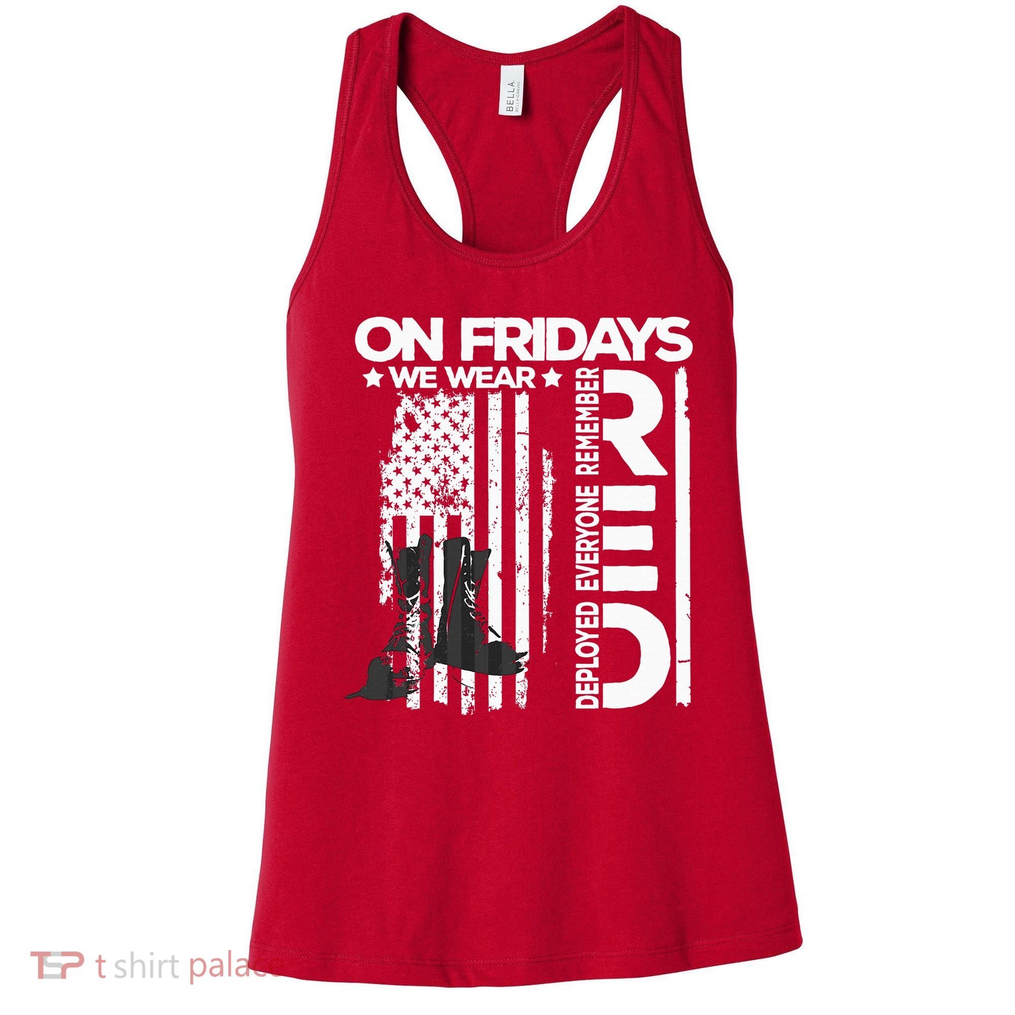 On Friday We Wear Red Veteran Red Friday US Flag Women's Tank Top