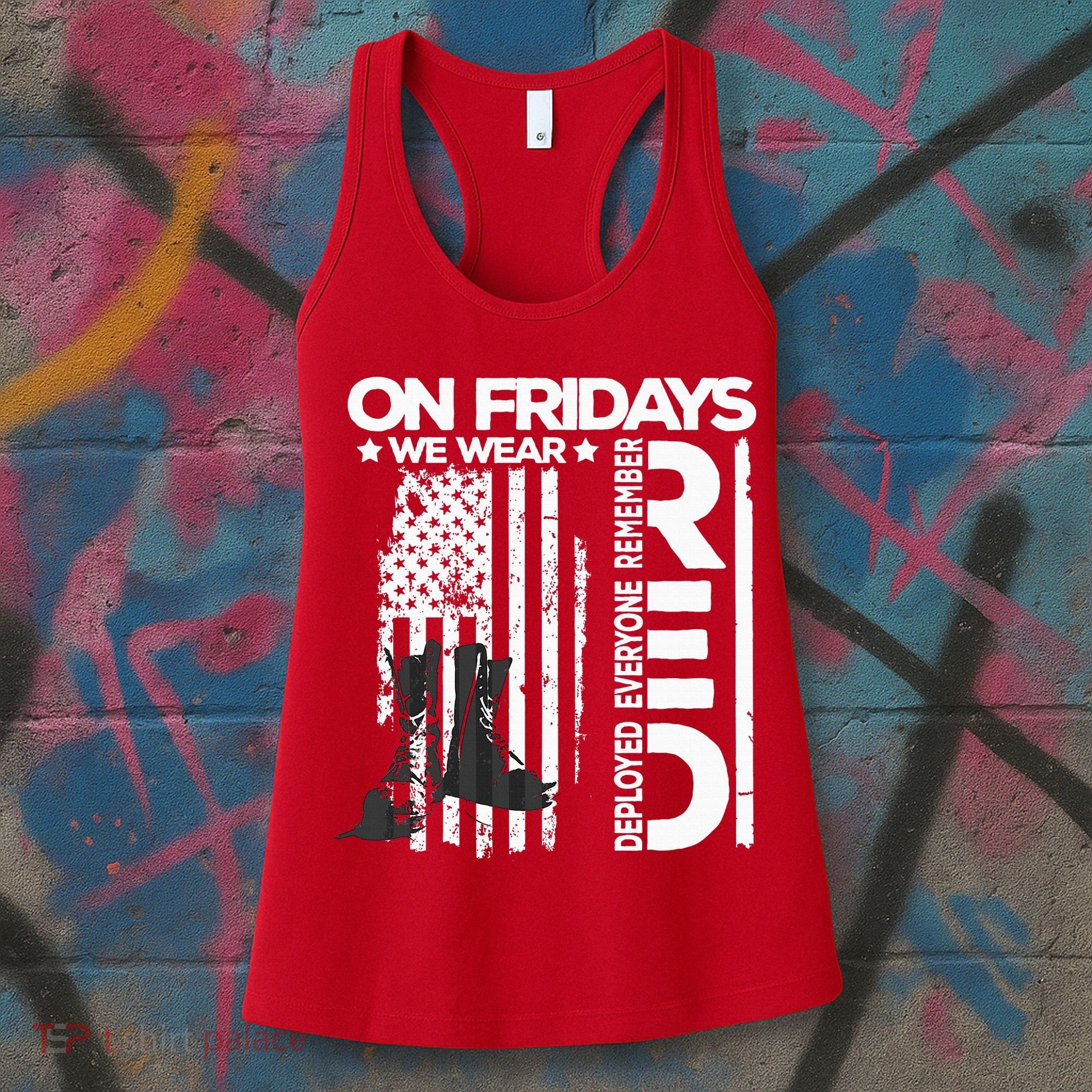 On Friday We Wear Red Veteran Red Friday US Flag Women's Tank Top