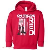 On Friday We Wear Red Veteran Red Friday US Flag Toddler Hoodie thumb 0