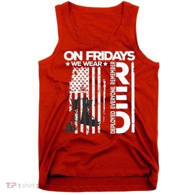 On Friday We Wear Red Veteran Red Friday US Flag Tank Top