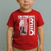 On Friday We Wear Red Veteran Red Friday US Flag Toddler T-Shirt thumb 2