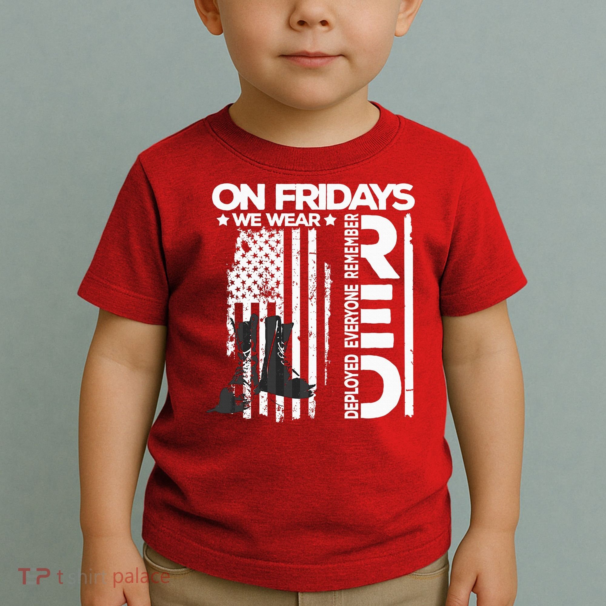On Friday We Wear Red Veteran Red Friday US Flag Toddler T-Shirt