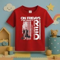 On Friday We Wear Red Veteran Red Friday US Flag Toddler T-Shirt thumb 3