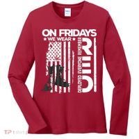 On Friday We Wear Red Veteran Red Friday US Flag Women's Long Sleeve Shirt thumb 0