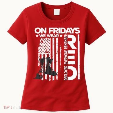 On Friday We Wear Red Veteran Red Friday US Flag Women's T-Shirt