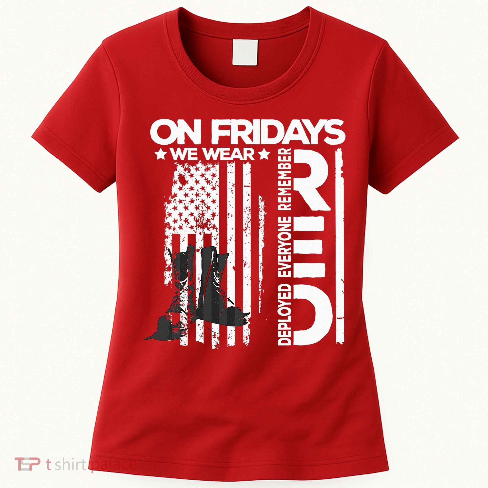 On Friday We Wear Red Veteran Red Friday US Flag Women's T-Shirt