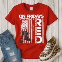 On Friday We Wear Red Veteran Red Friday US Flag Women's T-Shirt thumb 3