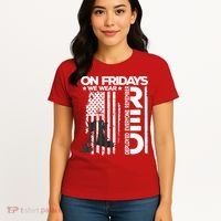 On Friday We Wear Red Veteran Red Friday US Flag Women's T-Shirt thumb 4