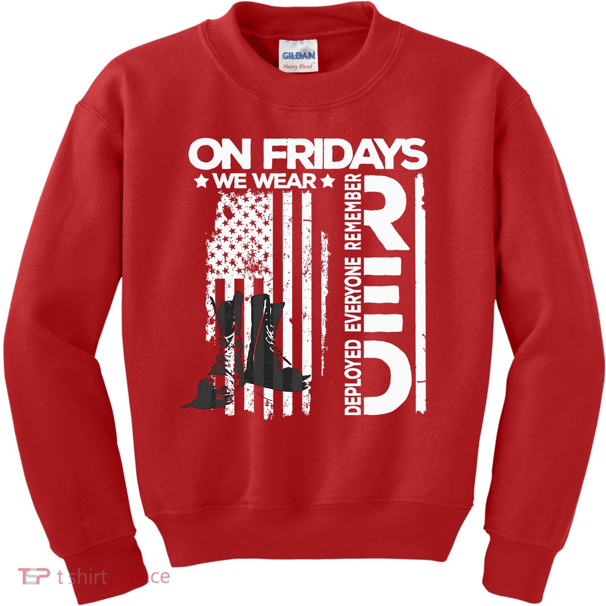 On Friday We Wear Red Veteran Red Friday US Flag Kids Sweatshirt