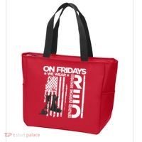 On Friday We Wear Red Veteran Red Friday US Flag Tote Bag thumb 3