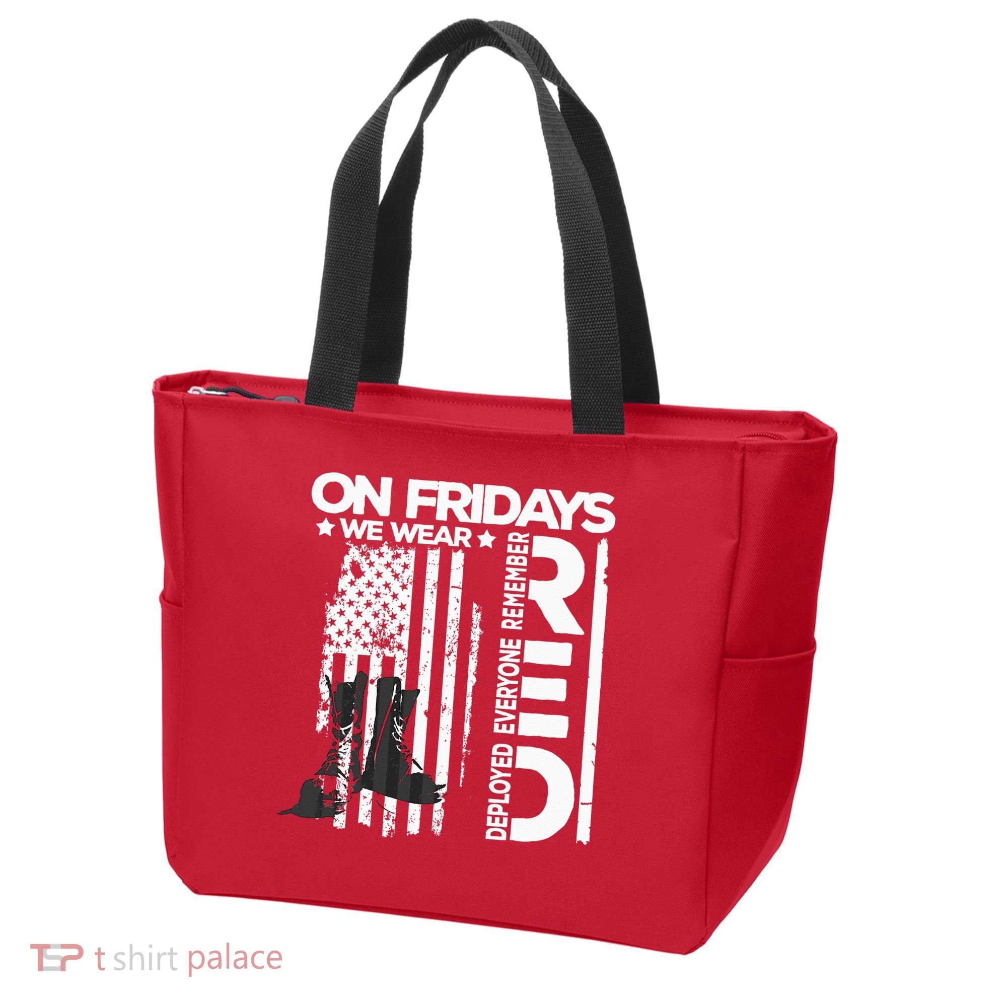 On Friday We Wear Red Veteran Red Friday US Flag Tote Bag