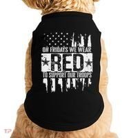 On Fridays We Wear Red To Support Our Troops Red Friday Doggie Tank thumb 0