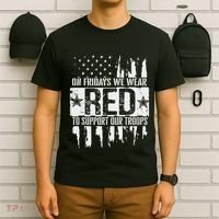On Fridays We Wear Red To Support Our Troops Red Friday T-Shirt thumb 6