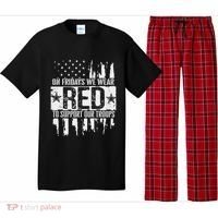 On Fridays We Wear Red To Support Our Troops Red Friday Pajama Set thumb 0