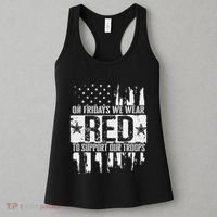 On Fridays We Wear Red To Support Our Troops Red Friday Women's Tank Top thumb 3