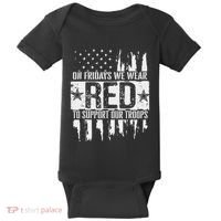 On Fridays We Wear Red To Support Our Troops Red Friday Baby Bodysuit thumb 0