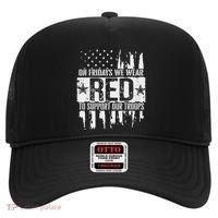 On Fridays We Wear Red To Support Our Troops Red Friday Hat thumb 0
