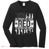 On Fridays We Wear Red To Support Our Troops Red Friday Women's Long Sleeve Shirt thumb 0