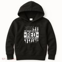On Fridays We Wear Red To Support Our Troops Red Friday Kids Hoodie thumb 0