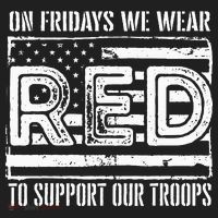 On Fridays We Wear Red To Support Our Troops Red Friday Beanie thumb 2