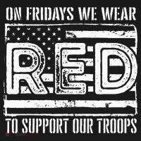 On Fridays We Wear Red To Support Our Troops Red Friday Women's Perfect Tri Tunic Long Sleeve Shirt thumb 2