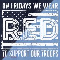 On Fridays We Wear Red To Support Our Troops Red Friday Raglan Baseball Sleeve Shirt thumb 2