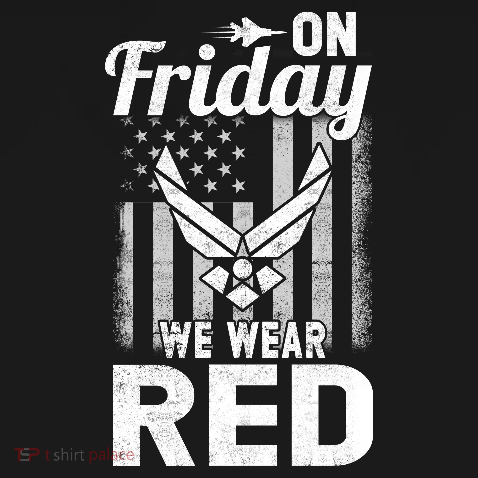 ON FRIDAY WE WEAR RED AIR FORCE AMERICAN FLAG Women's Hoodie