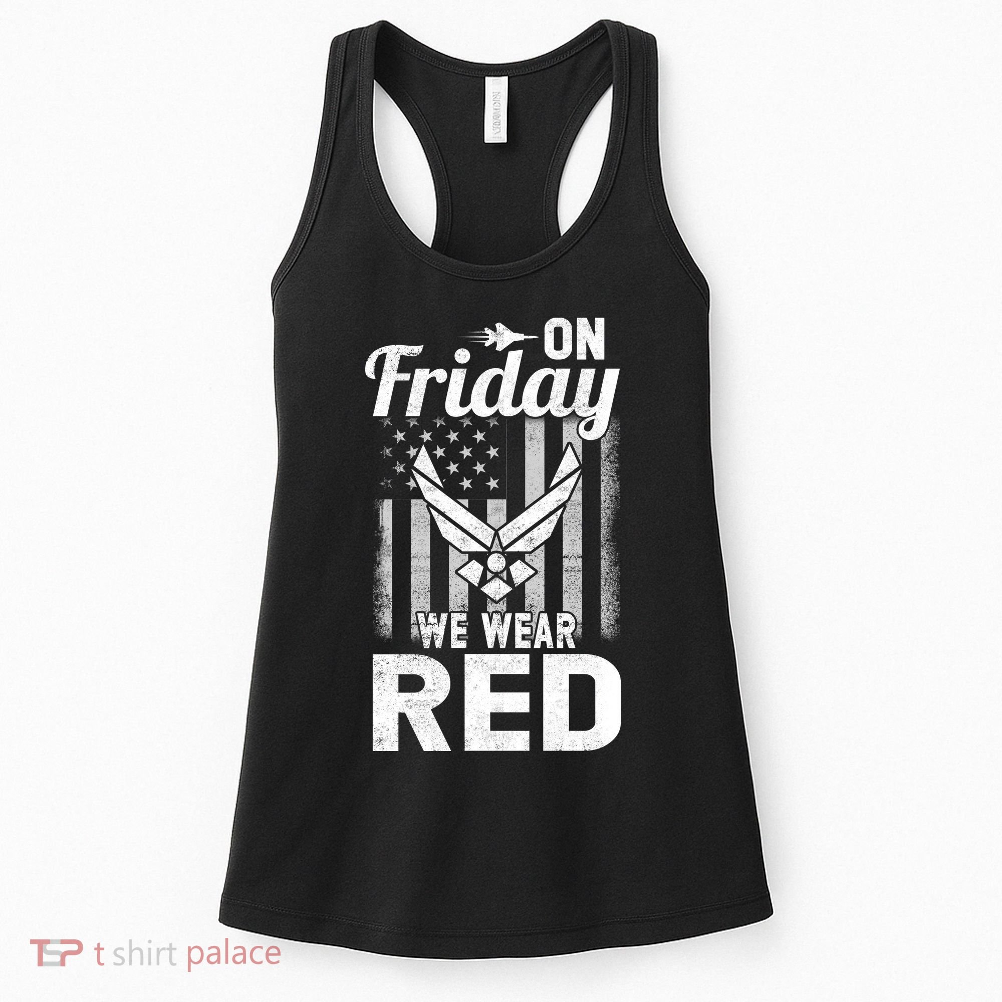 ON FRIDAY WE WEAR RED AIR FORCE AMERICAN FLAG Women's Tank Top