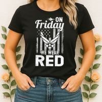 ON FRIDAY WE WEAR RED AIR FORCE AMERICAN FLAG Women's T-Shirt thumb 2