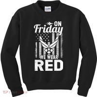 ON FRIDAY WE WEAR RED AIR FORCE AMERICAN FLAG Kids Sweatshirt thumb 0
