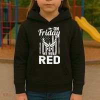 ON FRIDAY WE WEAR RED AIR FORCE AMERICAN FLAG Kids Hoodie thumb 3